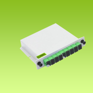 FARBEN Cassette 2 PLC splitter 1 * 8 plug in Fiber Optic splitter Box Module Type SC/UPC Connector,